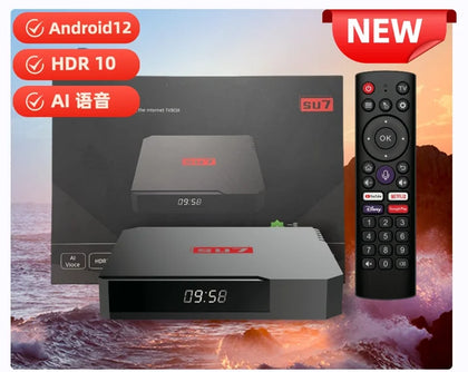 包税包运费 Newest SU7 Smart TV Box 4GB 32GB AI Voice Control Wifi6 8K UHD Global version Best media player PK Evpad/Svicloud Box