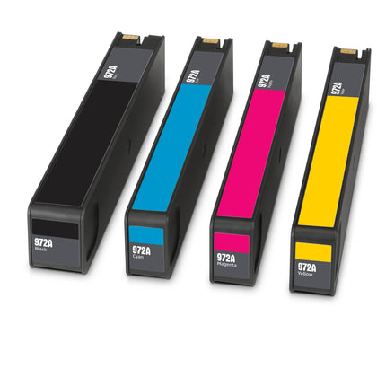 Compatible HP 972A PageWide Ink Cartridge Combo BK/C/M/Y for PageWide 352 377 452 477 552 577