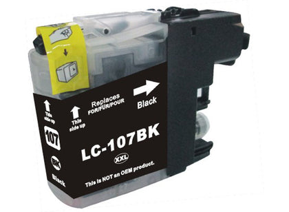 Brother LC107BK Compatible Black Ink Cartridge Extra High Yield