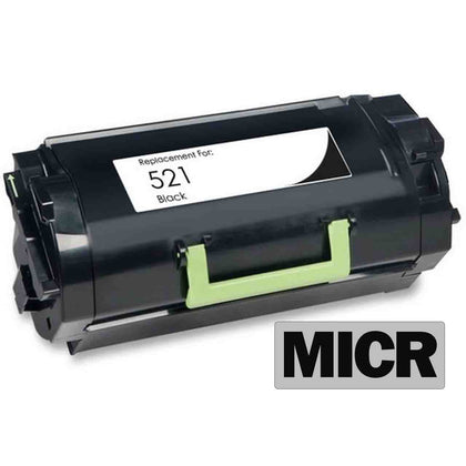 Remanufactured Lexmark 521H (52D1H00) MICR Toner Cartridge 25k page yield