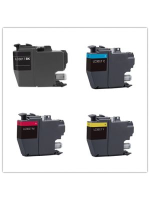 Brother LC3017XL BK/C/M/Y Compatible High Yield Ink Cartridge Combo Set